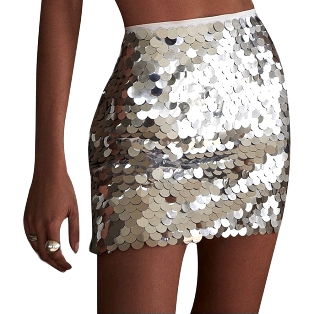 Wild Fable | Silver Sequin Skirt
